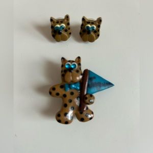 Jacksonville Jaguar’s Pin and Earrings